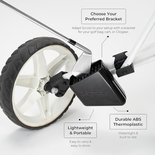 Scrubi Golf Club Cleaner for 3 Wheel Clicgear - Compact & Efficient Cleaning Tool for Golf Clubs – Easy to Use & Waterproof Design – Includes Strong Nylon Brush – Perfect for Irons