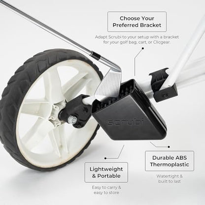 Scrubi Golf Club Cleaner for 3 Wheel Clicgear - Compact & Efficient Cleaning Tool for Golf Clubs – Easy to Use & Waterproof Design – Includes Strong Nylon Brush – Perfect for Irons