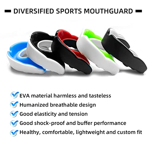 Kids Youth Mouth Guard for Sports, Boys Girls Mouthguard for Football Boxing MMA Lacrosse Basketball Taekwondo Karate Wrestling (5 Pack)