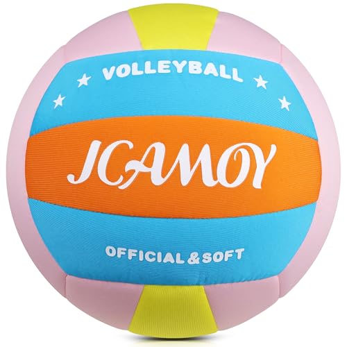 Soft Volleyball, Soft and Delicate to The Touch, Not Easy to Pill, Official Standard Size, Safe and Quiet, Perfect Choice for Family Training, Games and Gifts of All Ages - color: Double Pink