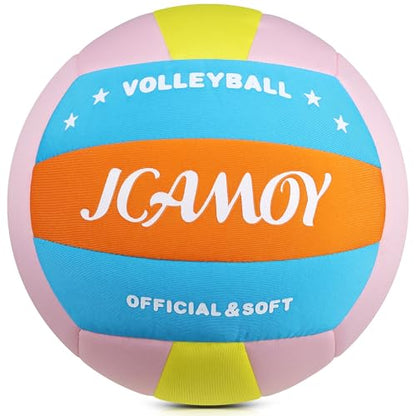 Soft Volleyball, Soft and Delicate to The Touch, Not Easy to Pill, Official Standard Size, Safe and Quiet, Perfect Choice for Family Training, Games and Gifts of All Ages - color: Double Pink