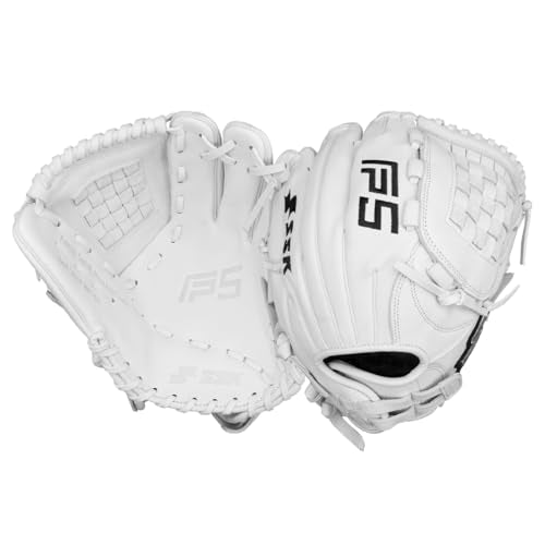 SSK FP5 Fastpitch Softball Glove – Infield - Outfield - Pitcher – 11.5”-11.75”-12”-12.25”-12.5”-12.75”-13”– Right & Left Hand Throw - color: White - Basket Web, size: 11.5" - Left Hand Throw
