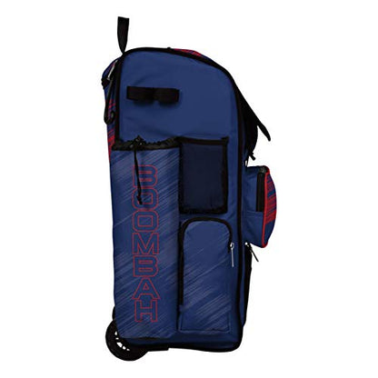 Boombah Rolling Superpack Scratch Baseball/Softball Gear Bag - 23-1/2" x 13-1/2" x 9-1/2" - Multiple Colors - Telescopic Handle and Holds 4 Bats - Wheeled Version - color: Royal Blue/Red