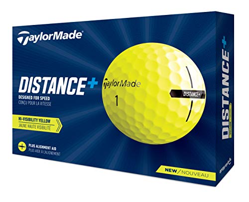 TaylorMade Golf Distance+ Golf Balls - color: Yellow, style: 2021