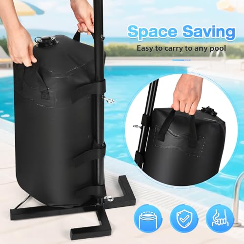AugFir Pool Volleyball Net, Heavy-duty Pool Volleyball Set with 2 Pool Volleyballs, Stabilizing Pool Volleyball Net Holder with Two 25L Dual Water Bags Support - Pool Games for Adults and Family Needs
