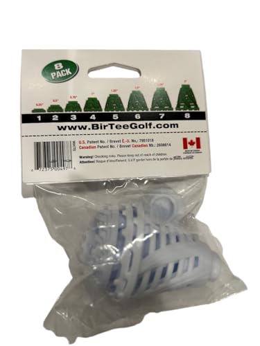 BirTee Golf Tees - PRO Speed Plus with Flexibility & Durability - 8 Pack. Indoor Golf Tees/Golf Simulator Tees/Winter Plastic Golf Tees - color: White