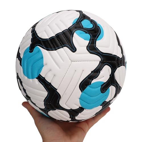 Drfeify Training Soccer, No. 5 Unisex Soccer Adult Training Standard English Football for Games Practice (Blue)