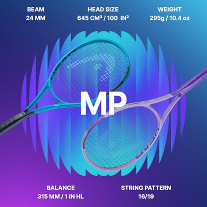 HEAD Boom MP 2026 Tennis Racquet - Intermediate & Advanced Players, Strung Mid Tension with Velocity 16G String - style: Boom MP 2026 - 4 1/8"