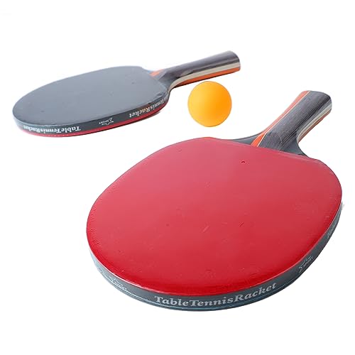 Table Tennis Paddle Set Strong Control Beginners Bats for Family and Friends Poplar Rubber