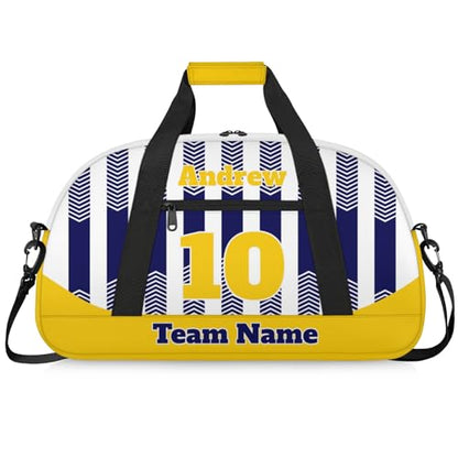 Basketball Soccer Gifts for Boys Girls - Custom Sports Duffle Bag, Personalized Name & Team Bag, Water-Resistant Gym Bag for Basketball, Soccer, Volleyball | Y-Navy Dark Yellow - color: Y-Navy Dark Yellow