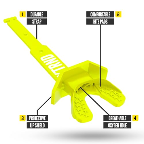 Nxtrnd Two Football Mouth Guard, Football Mouthpiece with Strap, Fits Adult & Youth (Neon Yellow) - color: Neon Yellow