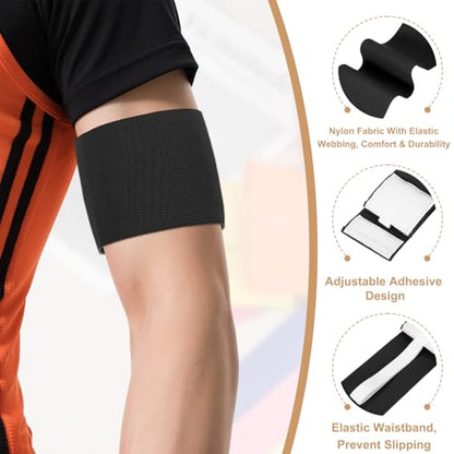Captain Armbands, Adjustable Leader Arm Bands for Soccer Elastic Team Sport Arm Band-Fitting for Football/Volleyball/Rugby - color: Black