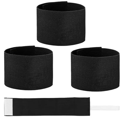 7x33 CM/2.75x13 Inch 3 PCS Captain Armbands, Black Elastic Arm Band Adjustable Leader Armband Team Sport Armband Soccer Armband Memorial Armband Funeral Mourning Band for Volleyball Basketball Team