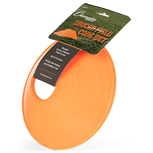 Champion Sports Saucer Field Cone Set for Athletics and Social Distancing, Orange