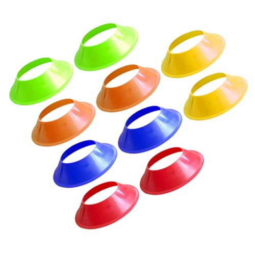 10pcs Multi-Color Soccer Training Cones PE Disc Agility Markers for Football Practice and Obstacle Drills Portable for Outdoor Sports and Coaching