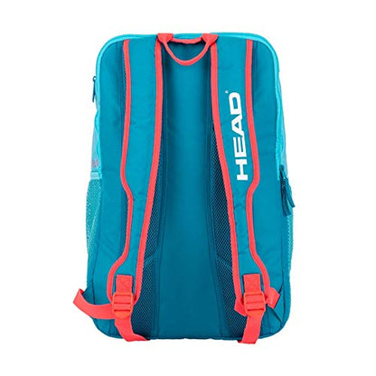 HEAD Tour Team Tennis Backpack 2 Racquet Carrying Bag w/Padded Shoulder Straps & Shoe Compartment - Blue/Pink - color: Blue/Pink