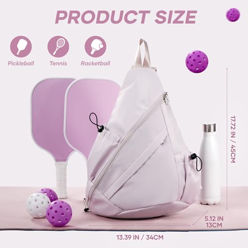 Pickleball Bag for Women Men, Crossbody Sling Bags Pickleball Paddle Bag Should Chest Bags Backpack - color: Purple