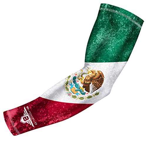 Bucwild Sports Flag Compression Arm Sleeve - Perfect for Baseball Basketball Football - Youth & Adult Sizes - color: Mexico Flag, size: Adult Small (1 Arm Sleeve)