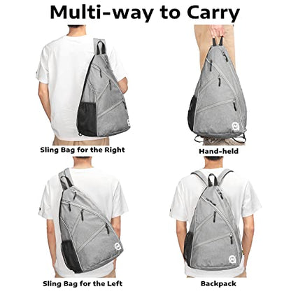 A11N SPORTS Pickleball Bag, Reversible Crossbody Sling Bag/Backpack for Women Men - color: Charcoal