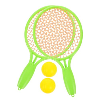 Kisangel Tennis with Balls Durable Outdoor Sports Racket for Boys and Safe Plastic Mini Tennis Racket for Parent Play and Skill Development Green