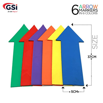 GSi Spot Markers – Non-Slip Non-Toxic Poly Spots – Floor Markers for PE, Sports & Classroom Activities - size: 4.⁠ ⁠Arrow