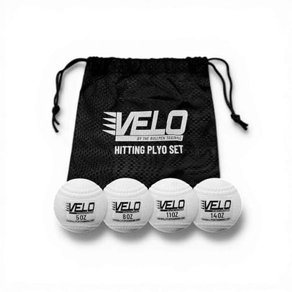 VELOBall - Hitting Plyometric Baseballs (4 Balls) - Improve Swing Strength & Mechanics - Weighted Baseball Training & Batting Practice - 4 Balls Included: 5oz; 8oz; 11oz &14oz