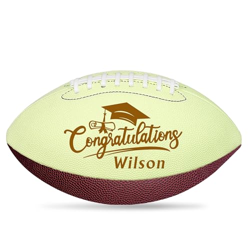 EDSG Custom Football Groomsmen Gifts 2026 Graduation Gifts for Him High School Personalized Footballs Junior Footballs Class of 2026 Full 12-Inch Football Gifts for Coach Dad Fan Birthday - color: Design 6