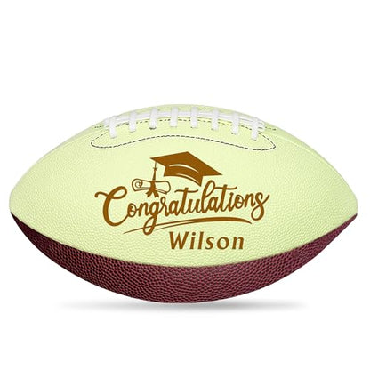 EDSG Custom Football Groomsmen Gifts 2026 Graduation Gifts for Him High School Personalized Footballs Junior Footballs Class of 2026 Full 12-Inch Football Gifts for Coach Dad Fan Birthday - color: Design 6