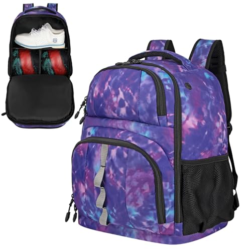 Goloni 2 Ball Bowling Backpack,Bowling Ball Bag with Shoe Compartment & Portective Foam Padded, Fits Shoes Up to US Size 16
