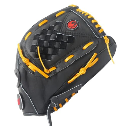 PHINIX 12 1/2 Inch Slowpitch All Pigskin Softball Gloves Multiple Colors - color: Black