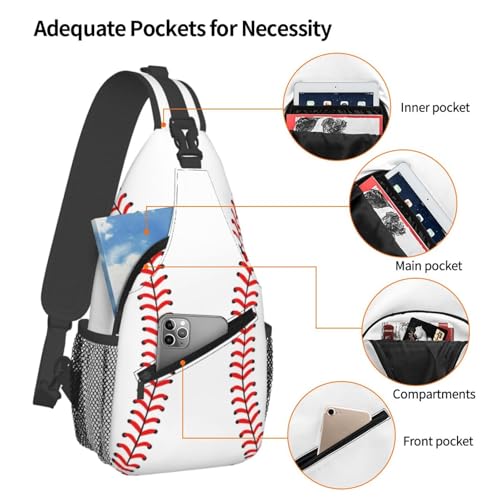 Baseball Sling Backpack Sling Bag Crossbody Shoulder Bag Baseball Purse Chest Bag For Men Women - color: Baseball