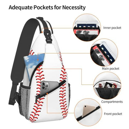Baseball Sling Backpack Sling Bag Crossbody Shoulder Bag Baseball Purse Chest Bag For Men Women - color: Baseball