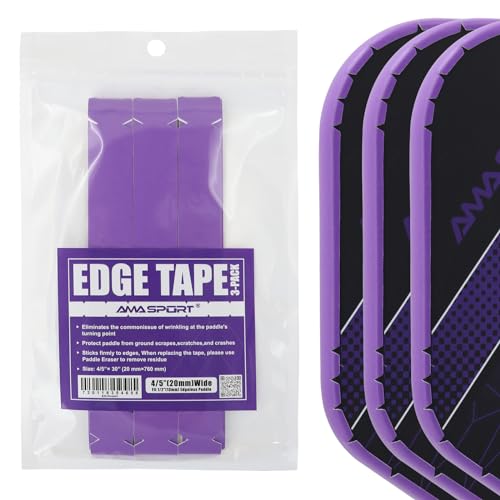 PICKLETECH Pickleball Paddle Protection Tape - Paddle Head Edge Guard - Racket Edge Protection Tape -Fit Perfectly Curved Edge -No Wrinkling - color: Purple, size: Width 20mm