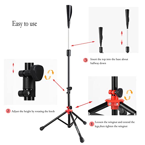 Storgem Batting Baseball tee Softball, Easy to Adjustable Height,Portable Tripod Stand Base Tee for Hitting Training Practice,with Carrying Bag