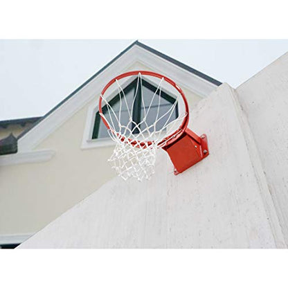 Professional Wall Mounted Basketball Rim Hanging Basketball Goal, Single-Spring Standard 18'' with All Weather Net - style: wall-mounted basketball rim 1-spring