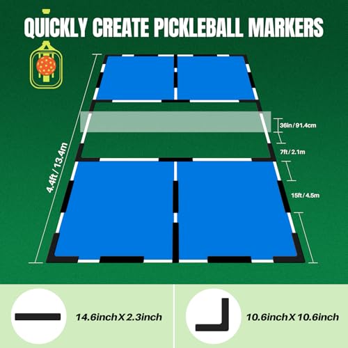 Hikeen Court Lines Marker Kit Anti-Slip and Wind-Resistant Throw Down Markers 28pcs or 84pcs, Pickleball Net Court for Outdoor Indoor Court