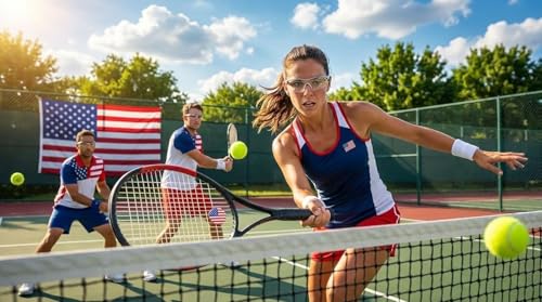 American Flag Tennis Racket Dampener: Silicone Tennis Vibration Shock Absorbers - USA Patriotic Racquet Damper for Sporter, Tennis Accessories (10 Pack)