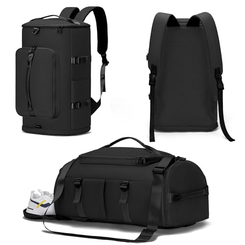 MIYCOO Gym Bag for Men Women with Shoes Compartment - Duffle Bag, Travel Backpack, Sports Backpack, Weekender Overnight Bag with Wet Pocket - Black - color: Black -Style2