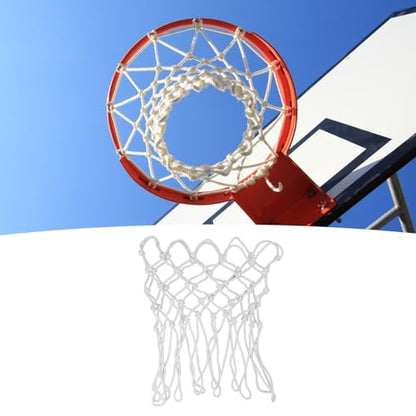 BestAlice Basketball Net Replacement All Weather Anti Whip Fits Standard Rims Professional Basketball Net Polyester White for Indoor Outdoor Home Use Basketball Net