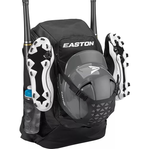 Easton unisex-adult Walk-Off NX Backpack Equipment Bag |Baseball & Fastpitch Softball |Team Logo Panel|Multiple Colors - color: Black (Elite)