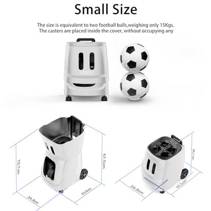 PT-SMARTPro Tennis Ball Machine - Professional Auto Ball Server with App for Apple Watch Control, 20 Landing Points & Variable Speed, Tennis Trainer with Multi-Angle System (4-6H Runtime) - color: White
