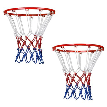 Basketball Net Replacement – Heavy Duty All-Weather Anti-Whip Basketball Hoop Net, 12 Loops, Fits Standard Indoor & Outdoor Rims,Basketball Accessories, Rim Not Included - size: 2 PC, style: blue red