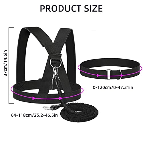Resistance Explosive Training Rope Force Improve Power, Agility, Strength Track and Field Football Basketball Volleyball Multi-Directional Physical Equipment - color: black rope, size: 6.6FT