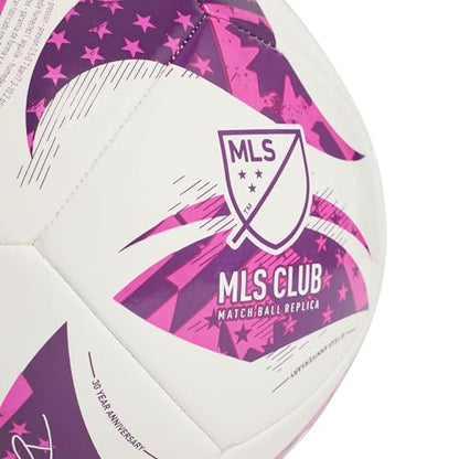 adidas Unisex MLS Soccer Ball - color: White/Purple Burst/Glory Purple, size: 4