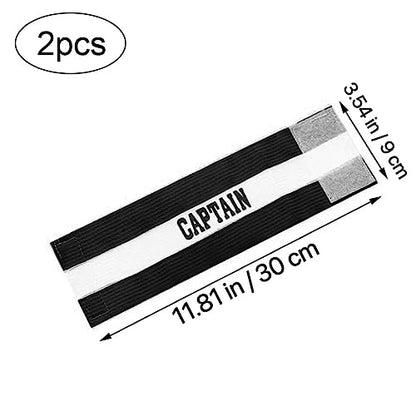 2 Pcs Captain Arm Bands for Soccer Training Unisex-Youth Captains Arm Band Adjustable Captain Armband for Football for Youth and Adult