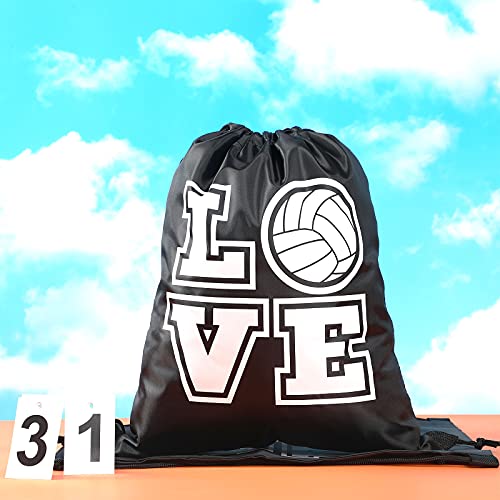 Shappy 12 Pcs 17 Inch Volleyball Style Drawstring Bag Sports Ball Backpack Drawstring Sack Cinch Bags for Team Gift Party Favors - style: Volleyball Style