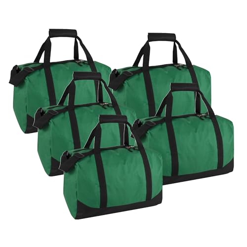 24 Pack Bulk Duffle Bags Wholesale by the Case for Homeless, Sports Teams, and Duffle Bags for Foster Kids (All Green Pack) - color: All Green Pack