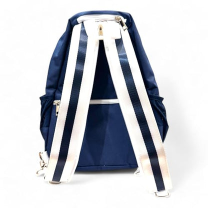 Teddi Pickleball Backpack Grn/wh- Large Capacity Pickleball Bags for Women - Durable 1000D Nylon, Multipurpose Paddle Case with Multiple Pockets, Stylish Paddle Bag - color: navy/white