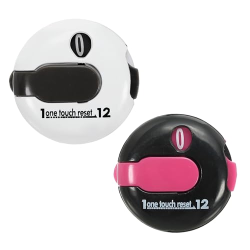 PATIKIL Golf Score Counter, Mini Golf Shot Stroke Attachment Counter Clicker Clip for Golfers Glove Bag Hat - color: Black White/Black Pink
