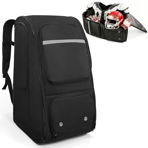 Football Bag for Equipment, Large Capacity Backpack with Insulated Drink Pocket, Waterproof Storage & Multiple Organizer Compartments, Durable Gear Bag for Adult Football Players